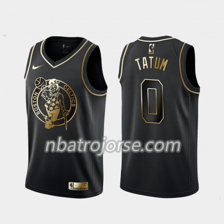 Män Boston Celtics Tröja Jayson Tatum 0 Nike Svart Guld Edition Swingman